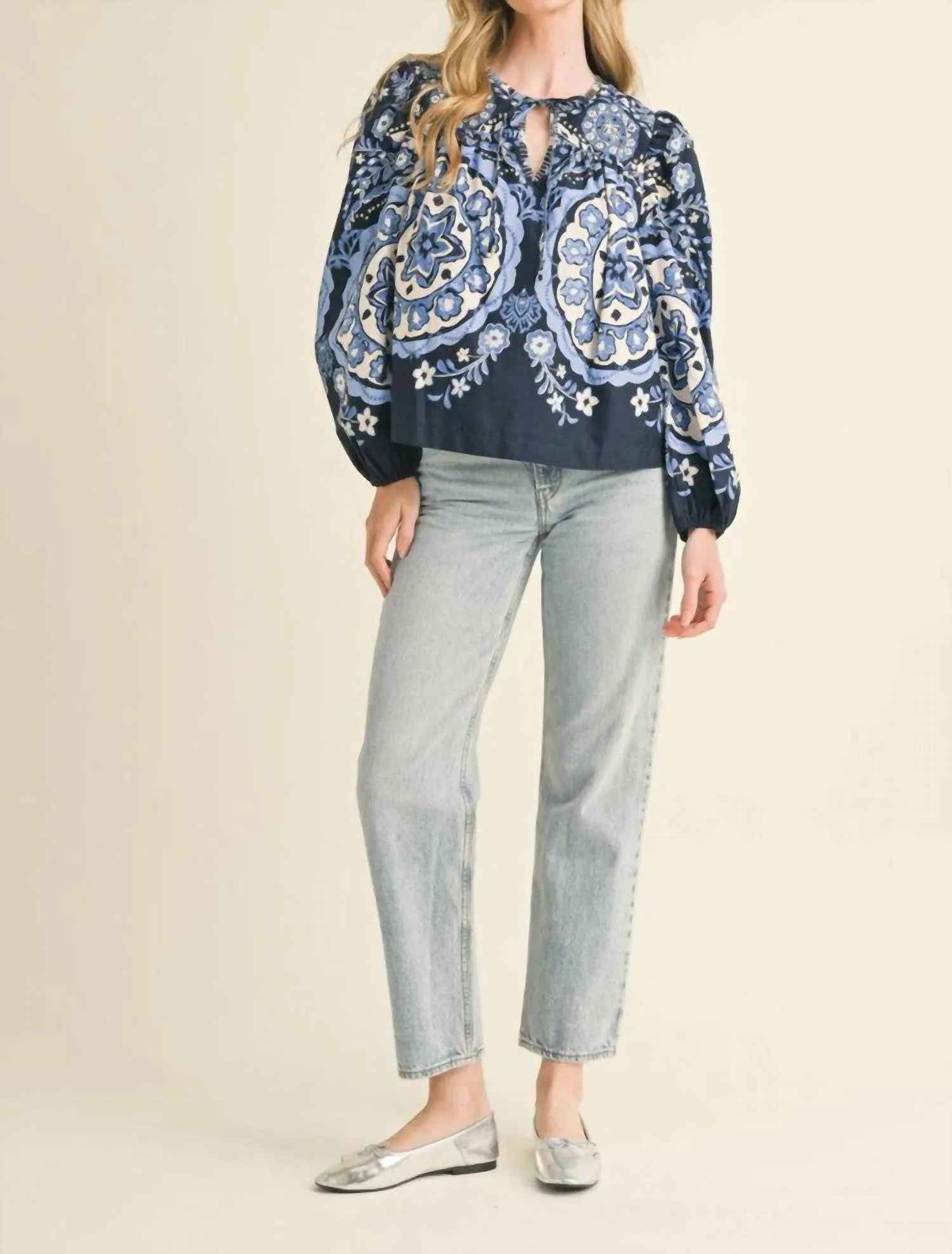 &Merci - Medallion Peasant Top