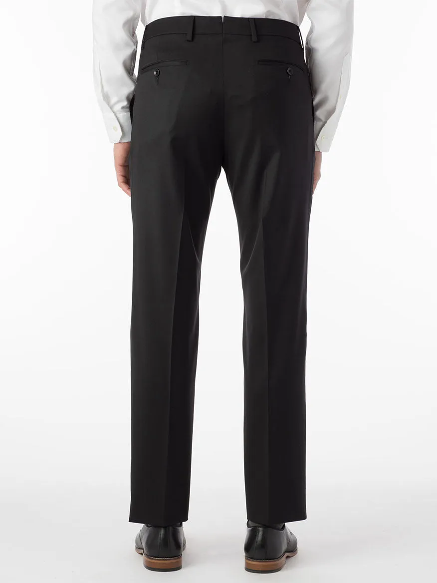 Ballin Houston Super 130s Modern Flat Front Pant in Black