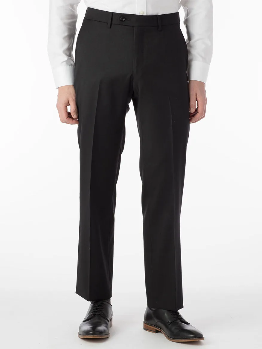 Ballin Houston Super 130s Modern Flat Front Pant in Black