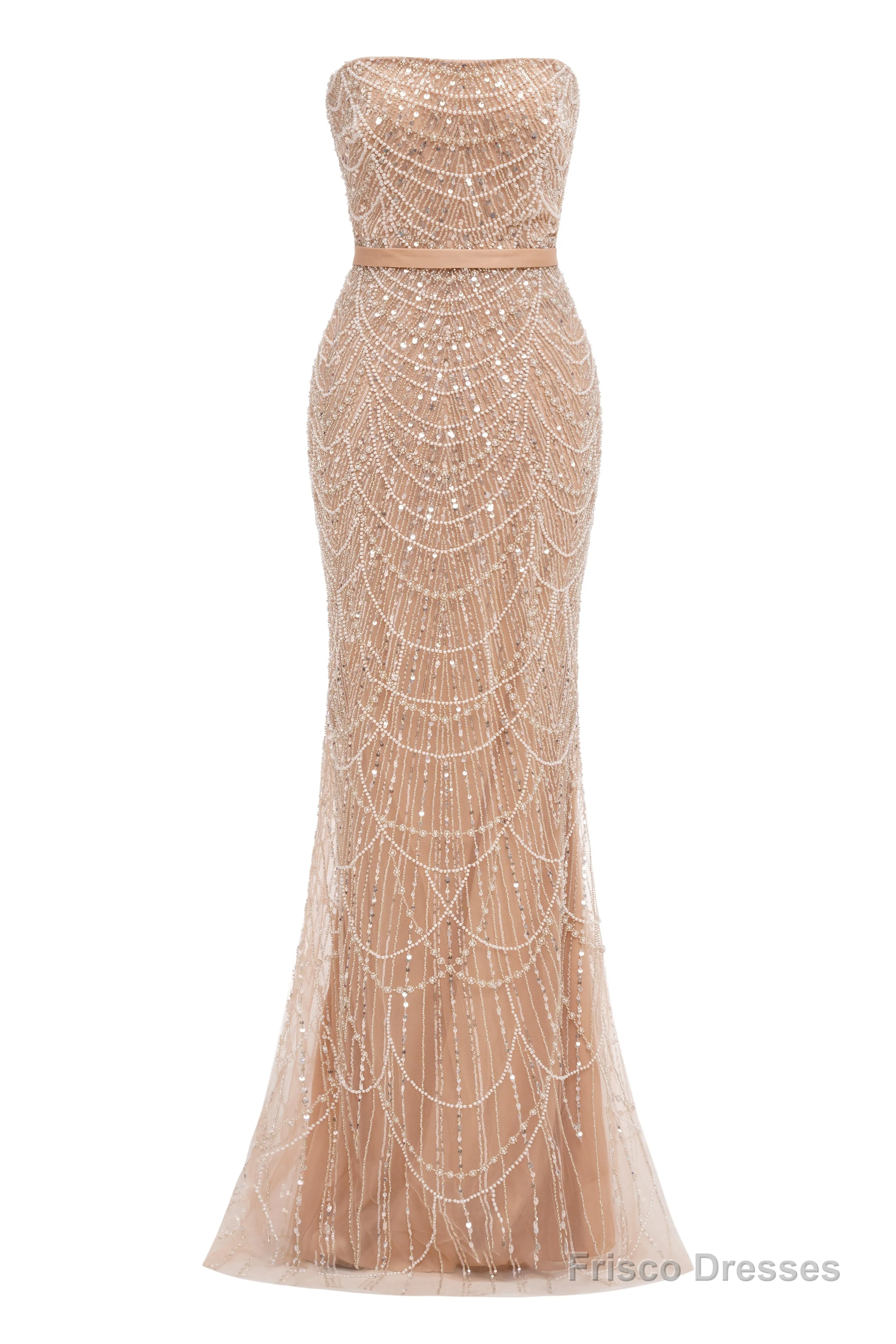 Black Beading Prom Dresses Sweep Train High Neck Zipper Sleeveless Evening Dresses