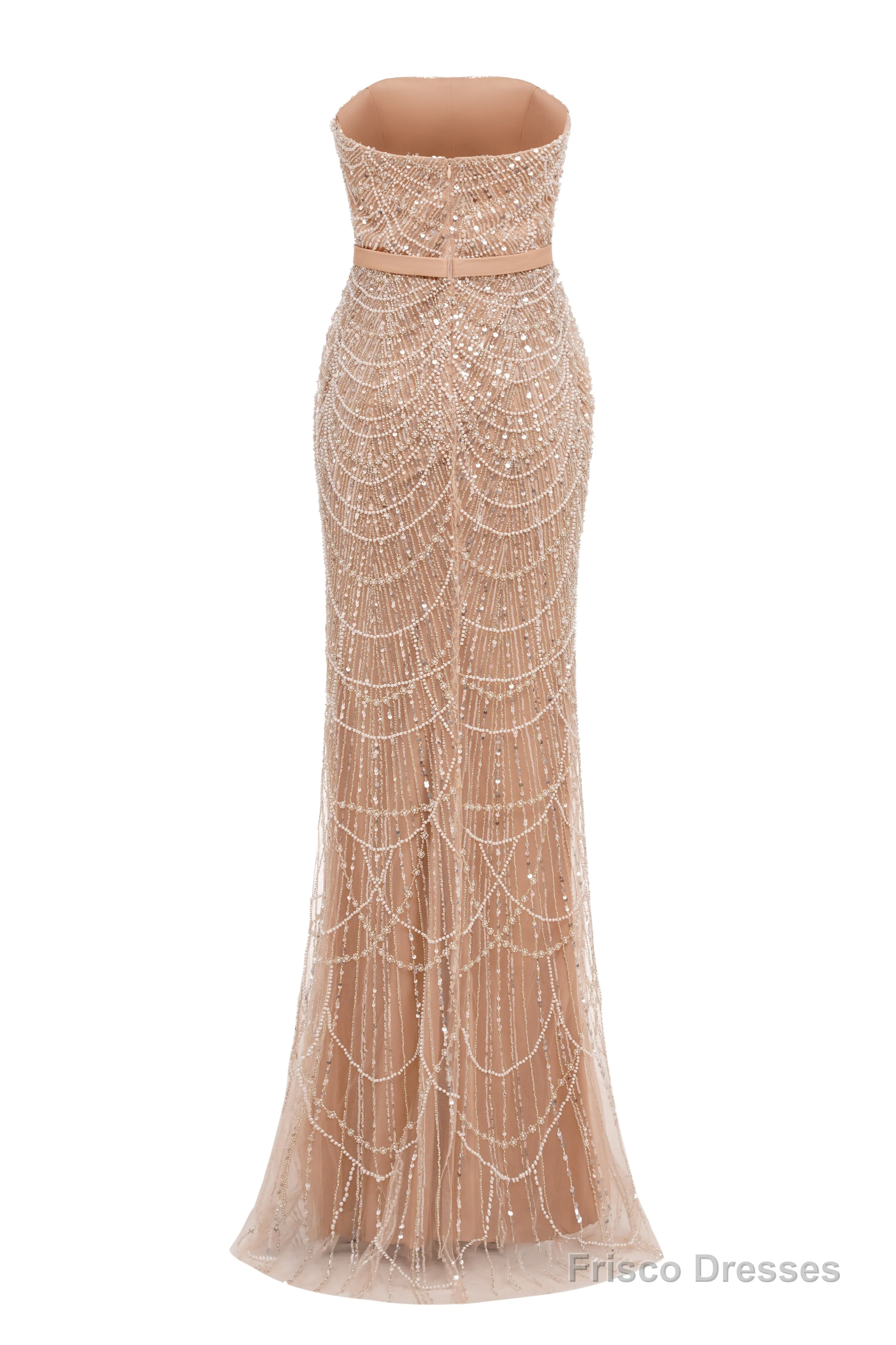 Black Beading Prom Dresses Sweep Train High Neck Zipper Sleeveless Evening Dresses
