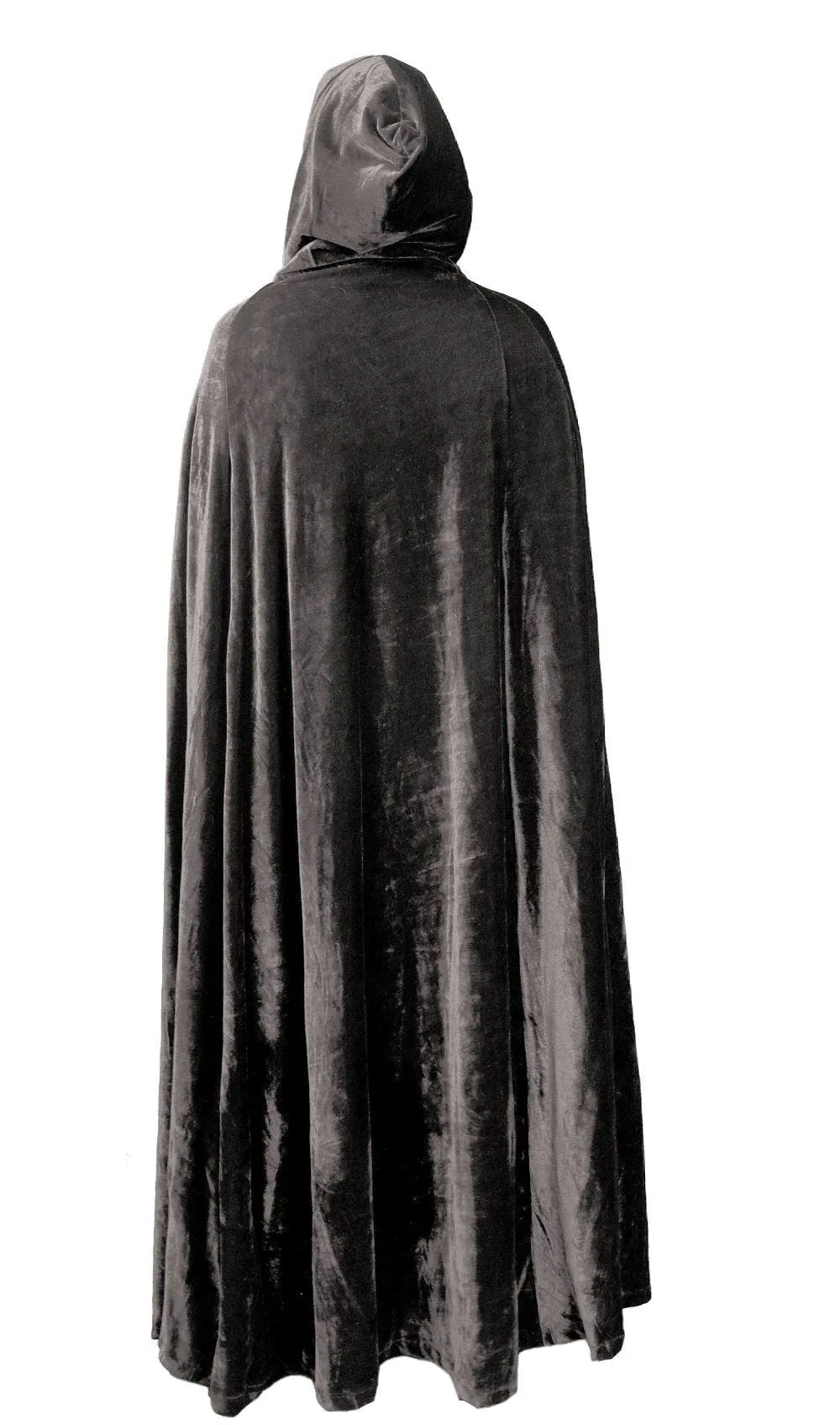 Burleska Cape Black Velvet Hooded Full Long Victorian Cloak