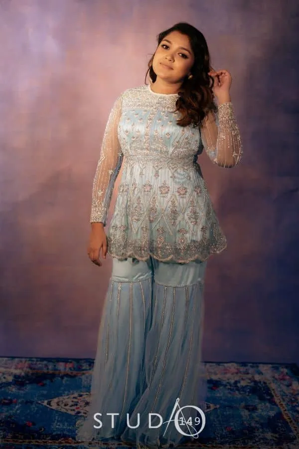 DESIGNER EMBELLISHED SHARARA SET