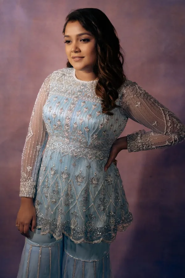 DESIGNER EMBELLISHED SHARARA SET