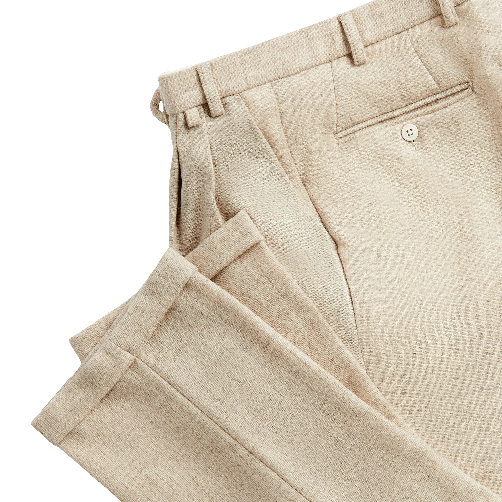 Double Pleat Trousers - Ecru