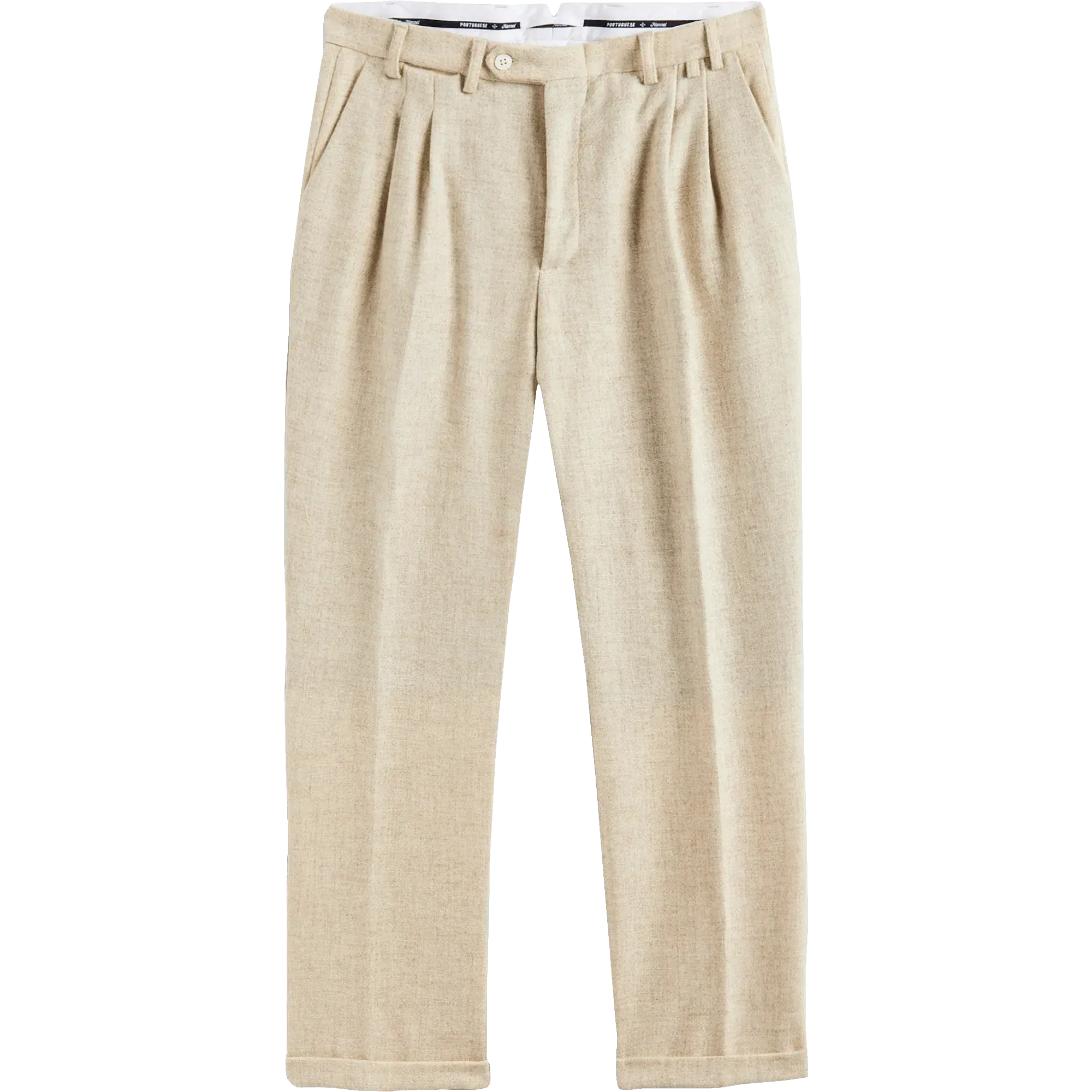 Double Pleat Trousers - Ecru