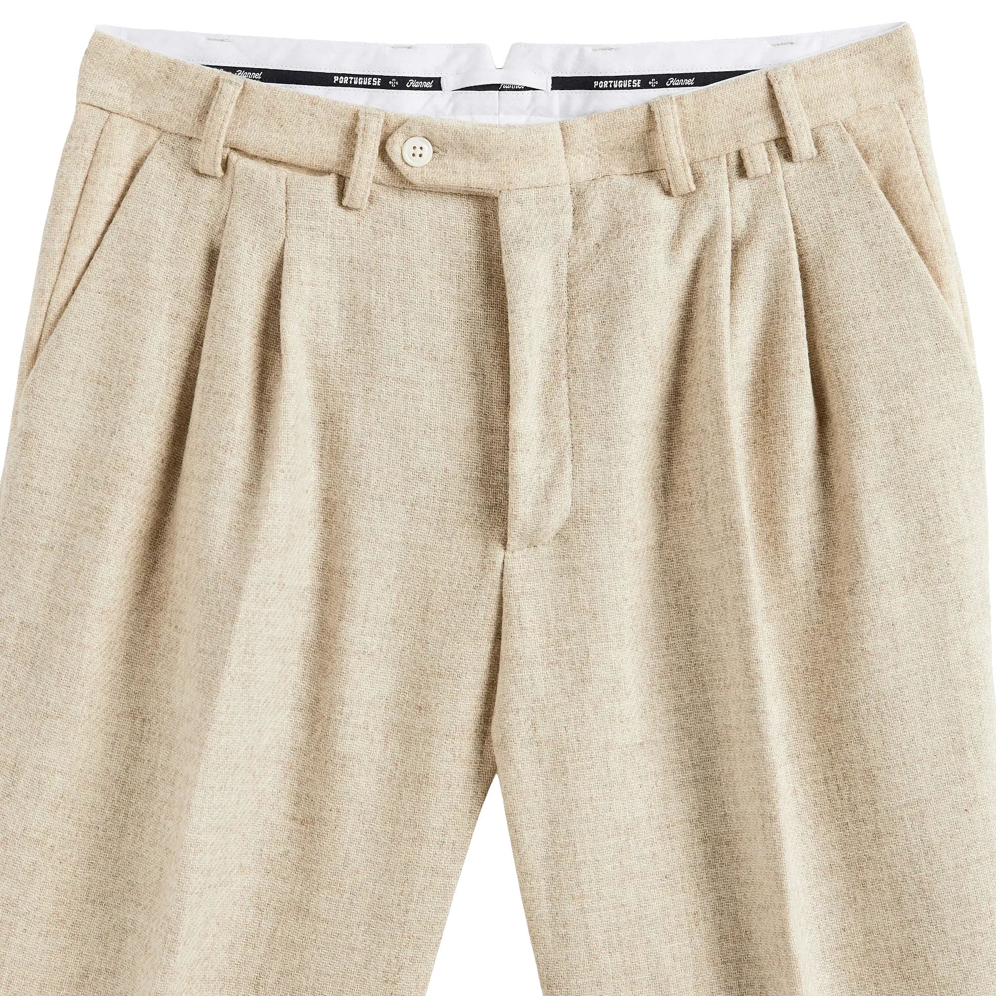Double Pleat Trousers - Ecru