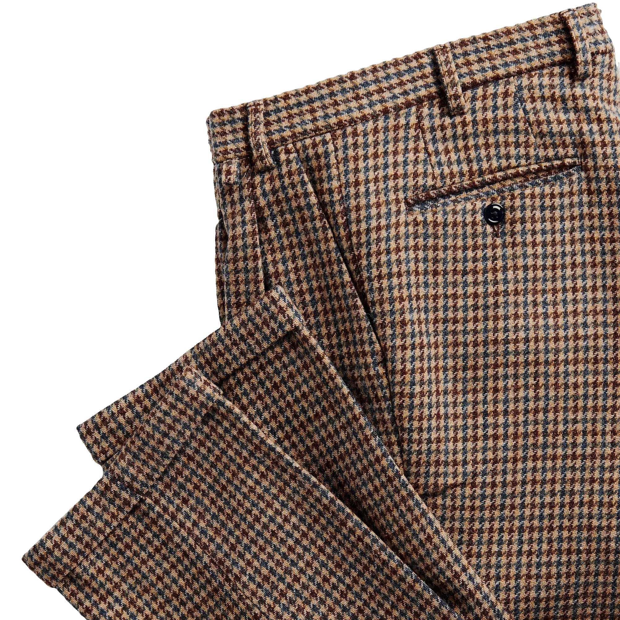 Double Pleat Trousers - Pied Poule
