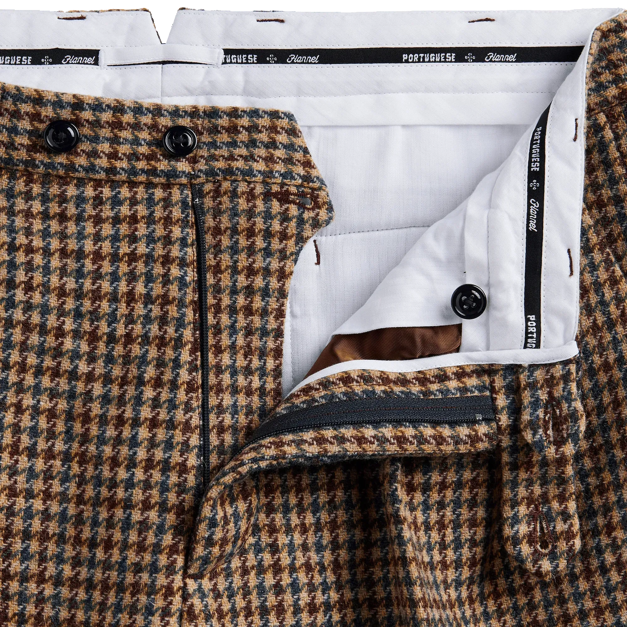 Double Pleat Trousers - Pied Poule