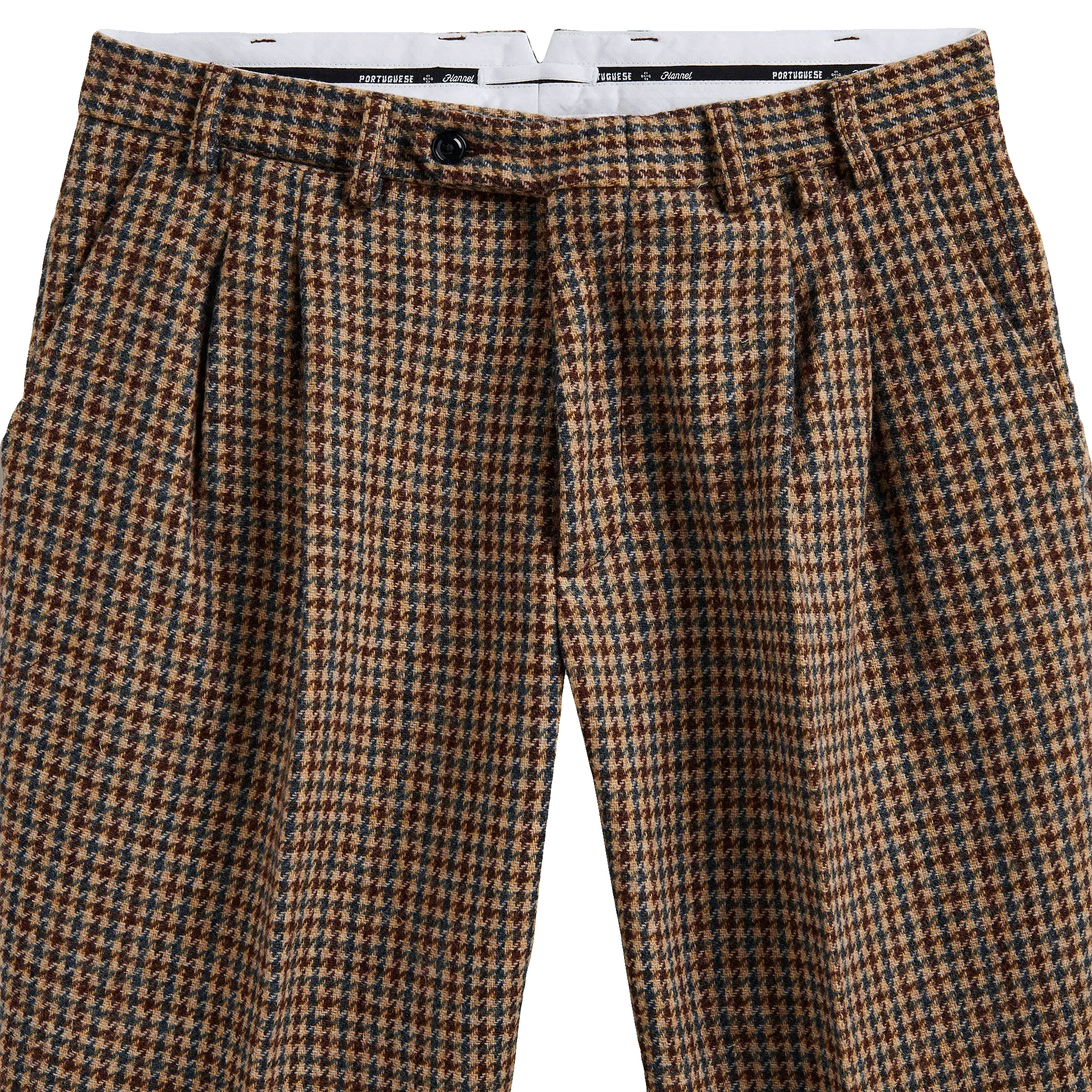 Double Pleat Trousers - Pied Poule