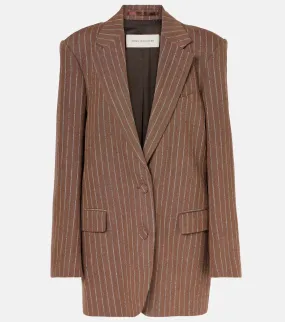 Dries Van Noten Striped linen-blend blazer