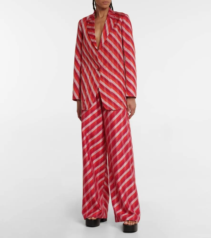 Dries Van Noten Striped silk ikat blazer