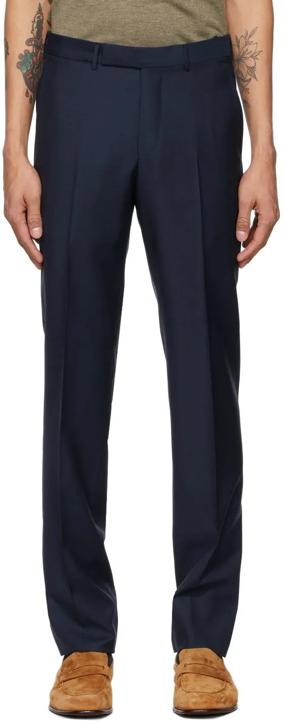Ermenegildo Zegna Navy EZ Dress Trousers