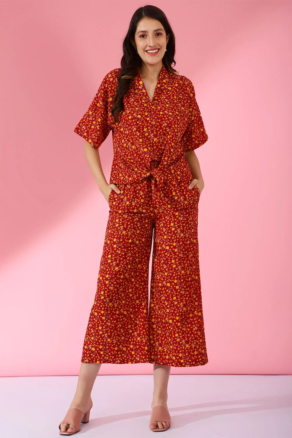 Floral Print Kaftan Style Coord Set
