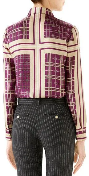 Logo Rope Silk Twill Button-Front Shirt