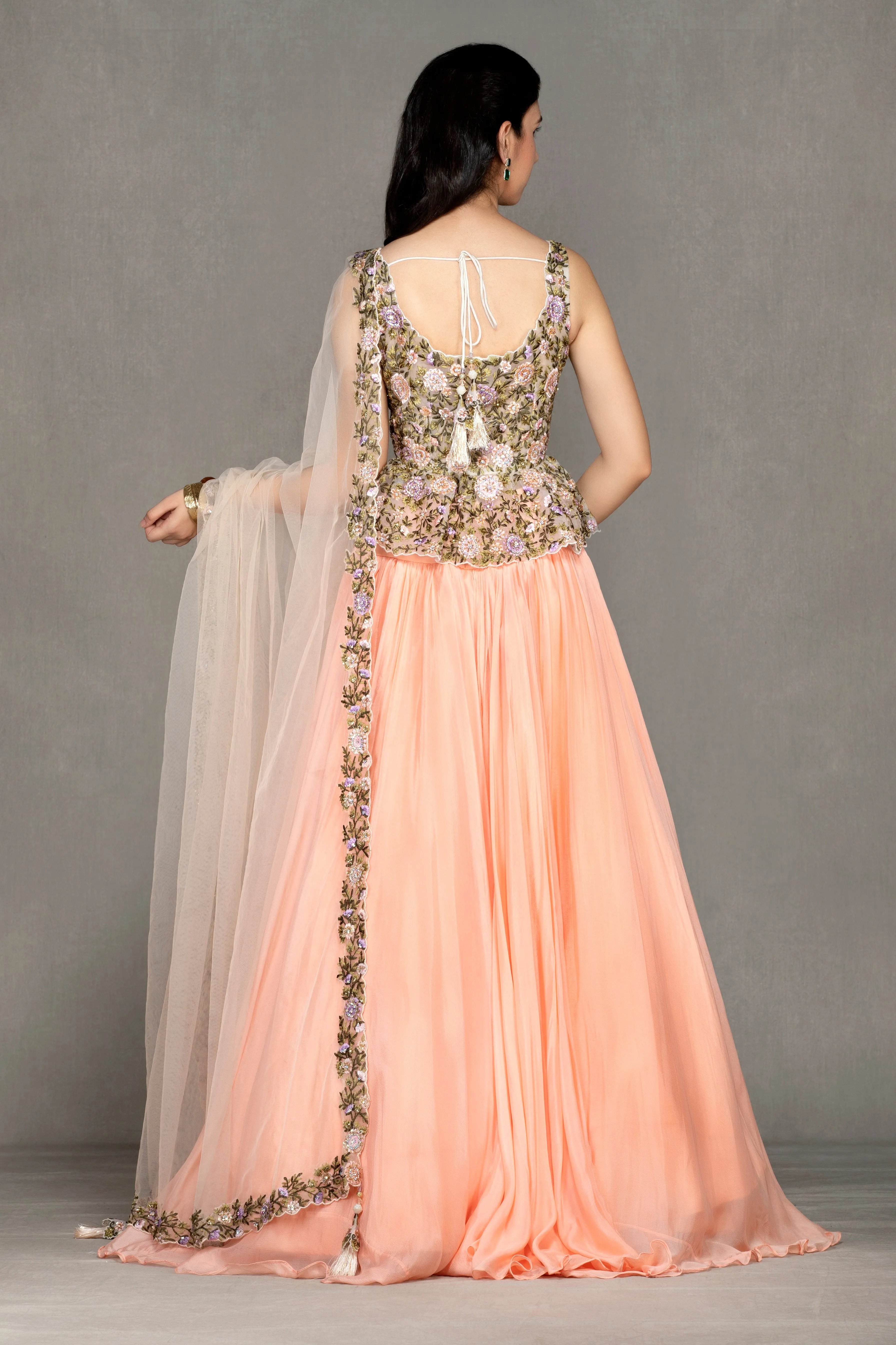Organza Peplum Lehenga