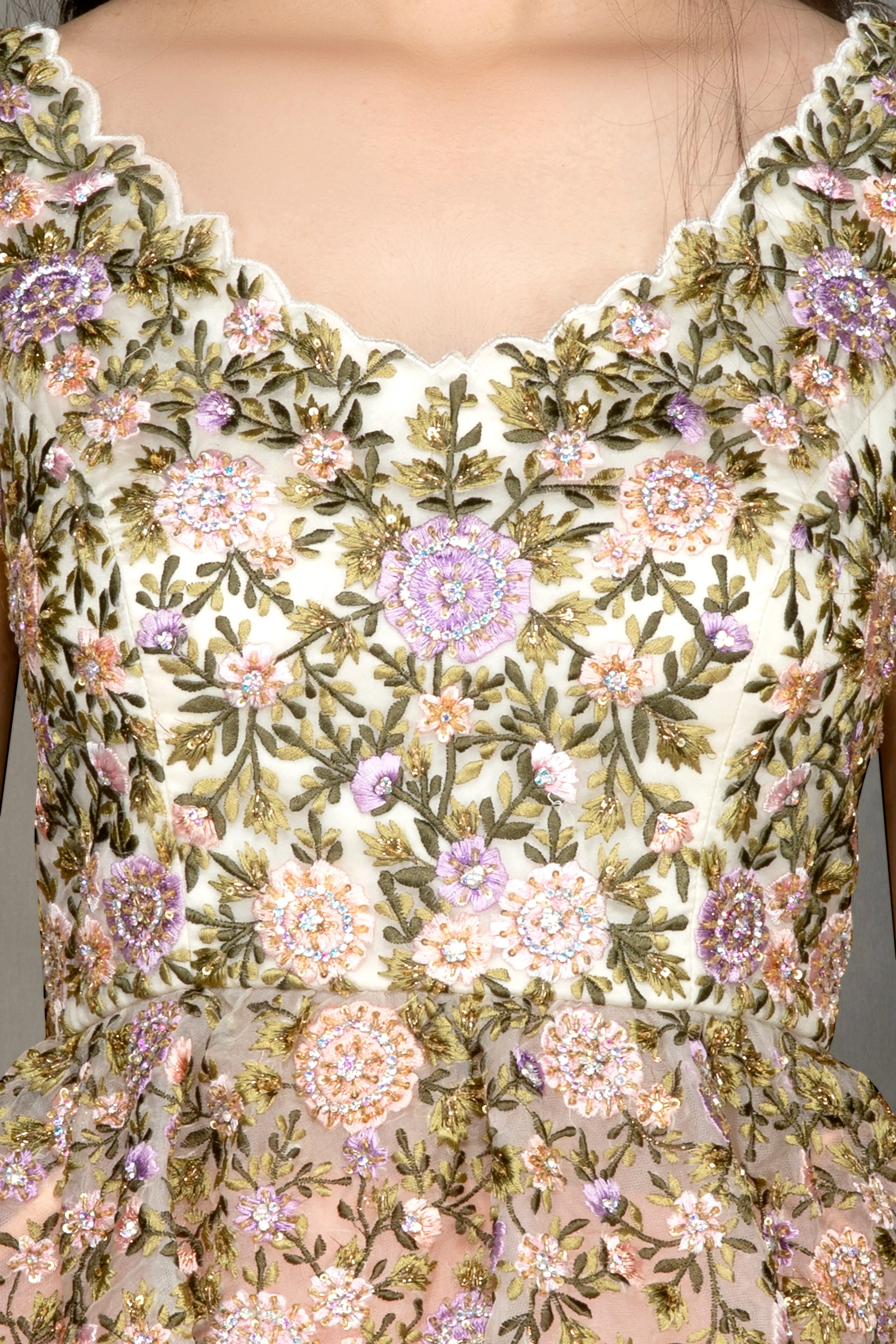 Organza Peplum Lehenga