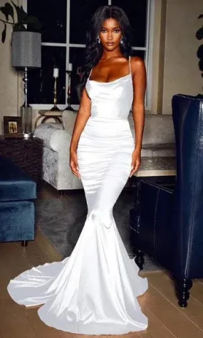 Scanty White Evening Dress