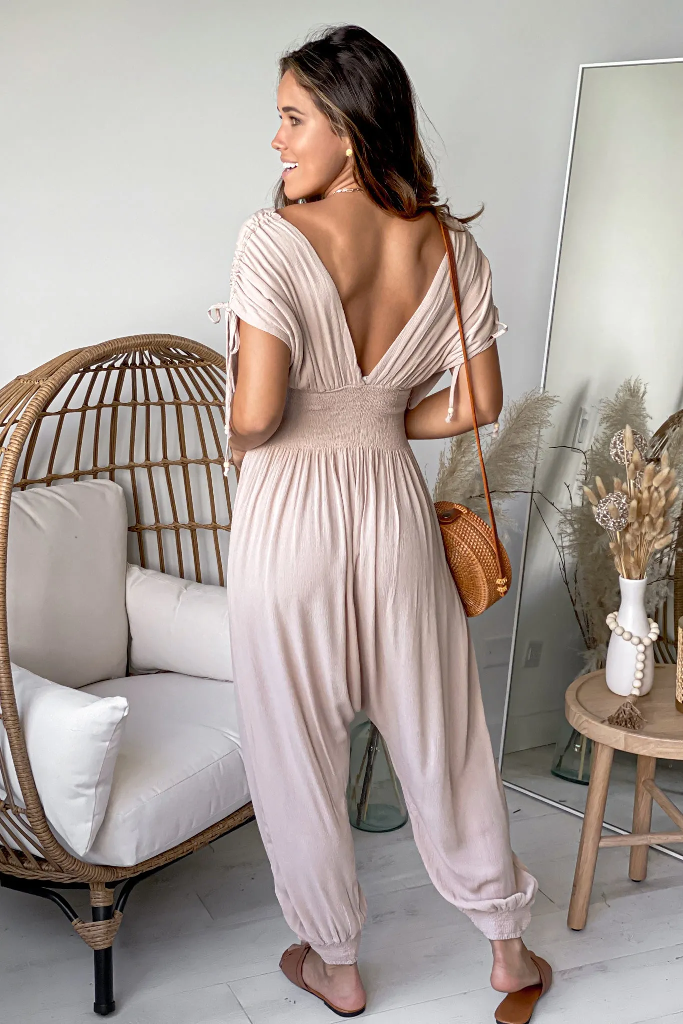 Taupe Baggie Style Jumpsuit