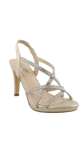 Taylor 32 Rhinestone Double X Strap Platform Sandal